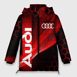 Женская зимняя куртка AUDI АУДИ SPORT СПОРТ RED AND BLACK