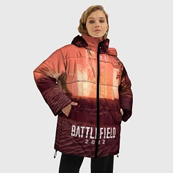 Куртка зимняя женская Battlefield 2042 - Песочные часы, цвет: 3D-черный — фото 2