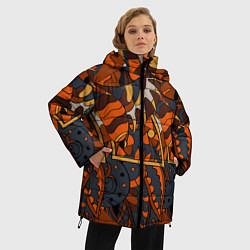 Куртка зимняя женская Абстрактные текстуры, цвет: 3D-красный — фото 2