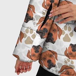 Куртка зимняя женская Собака Родезийский Риджбек, цвет: 3D-светло-серый — фото 2
