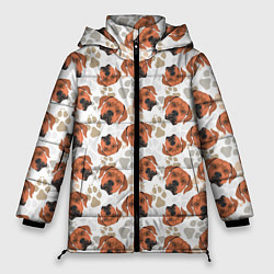 Куртка зимняя женская Собака Родезийский Риджбек, цвет: 3D-светло-серый