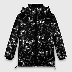 Куртка зимняя женская KIZARU HAUNTED FAMILY ПАТТЕРН, цвет: 3D-черный
