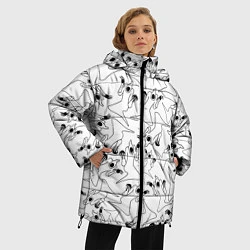 Куртка зимняя женская KIZARU HAUNTED GHOST ПАТТЕРН ЧЁРНО БЕЛЫЙ, цвет: 3D-светло-серый — фото 2