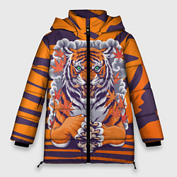 Женская зимняя куртка Тигр с черепом