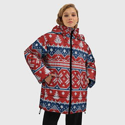 Куртка зимняя женская New Year Pattern, цвет: 3D-черный — фото 2