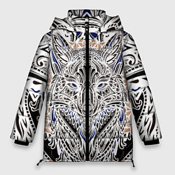 Куртка зимняя женская БЕЛАЯ ЭТНИЧЕСКА ЛИСА WHITE FOX, цвет: 3D-черный