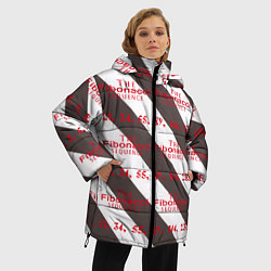 Куртка зимняя женская Последовательность Фибоначчи, цвет: 3D-красный — фото 2