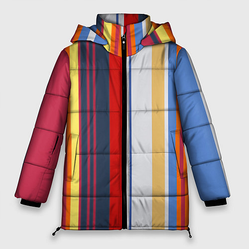 Женская зимняя куртка Stripes Abstract / 3D-Красный – фото 1