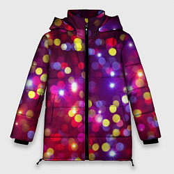 Куртка зимняя женская ПРАЗДНИЧНЫЕ ОГОНЬКИ НОВЫЙ ГОД 2022, цвет: 3D-светло-серый