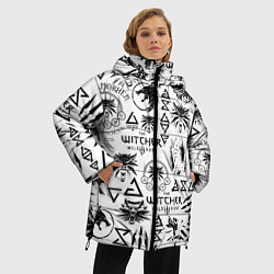 Куртка зимняя женская THE WITCHER LOGOBOMBING ЧЁРНО БЕЛЫЙ ВЕДЬМАК ПАТТЕР, цвет: 3D-черный — фото 2