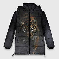 Куртка зимняя женская Тигр в тумане, цвет: 3D-красный