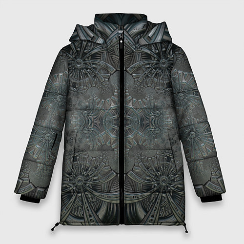 Женская зимняя куртка Коллекция Фрактальная мозаика Серо-голубой 292-4 / 3D-Светло-серый – фото 1