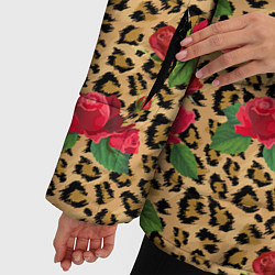 Куртка зимняя женская Шкура Леопарда в Цветах, цвет: 3D-светло-серый — фото 2