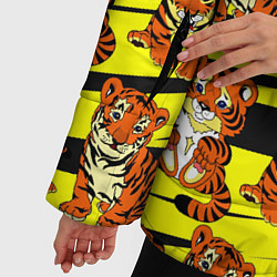 Куртка зимняя женская Няшные Тигрята, цвет: 3D-черный — фото 2