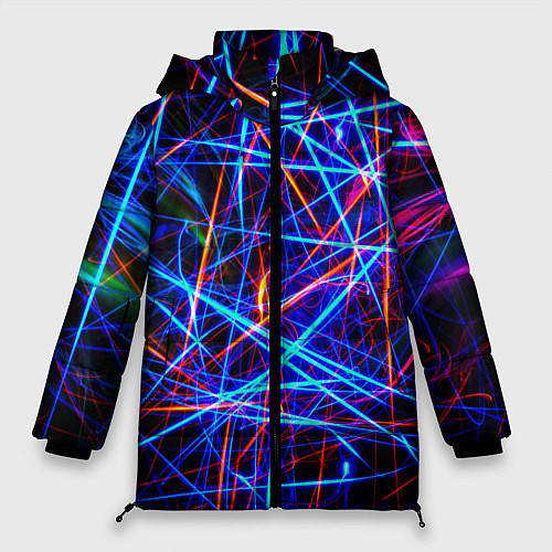 Женская зимняя куртка NEON LINES Glowing Lines Effect / 3D-Красный – фото 1