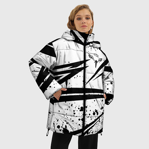 Женская зимняя куртка Токийские мстители - Геометрия / 3D-Черный – фото 3