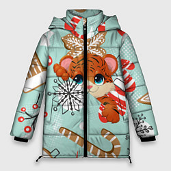 Куртка зимняя женская ТИГРЁНОК ГОД ТИГРА, цвет: 3D-красный