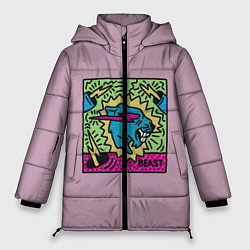 Куртка зимняя женская Mr Beast Drawing Full Print, цвет: 3D-красный