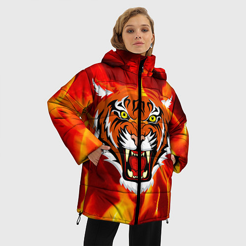 Женская зимняя куртка Fire Tiger Face 2022 / 3D-Светло-серый – фото 3