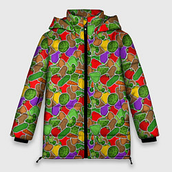 Куртка зимняя женская Овощи ЗОЖ, цвет: 3D-светло-серый