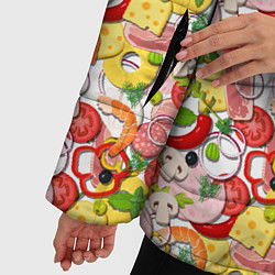 Куртка зимняя женская Ингредиенты Пиццы, цвет: 3D-светло-серый — фото 2