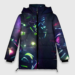Куртка зимняя женская Космическая битва, цвет: 3D-черный