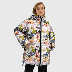 Куртка зимняя женская Мультяшные Лисята, цвет: 3D-светло-серый — фото 2