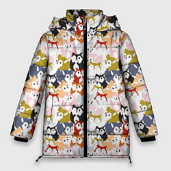 Куртка зимняя женская Мультяшные Лисята, цвет: 3D-светло-серый