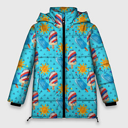 Куртка зимняя женская Лето Мороженое, цвет: 3D-красный