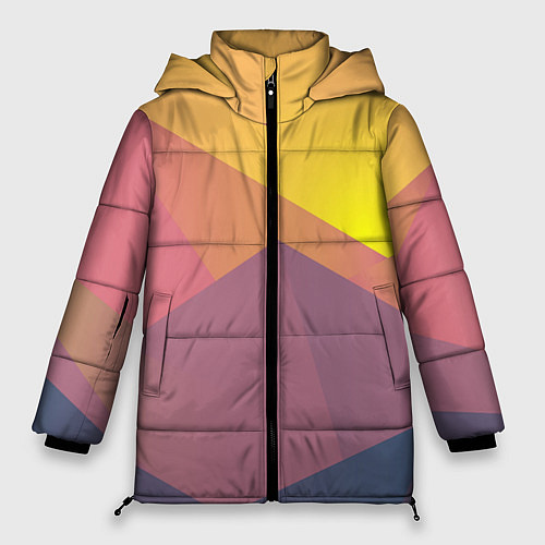 Женская зимняя куртка Рассвет в горах искусства / 3D-Светло-серый – фото 1