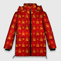 Куртка зимняя женская Серп и Молот - СССР, цвет: 3D-черный