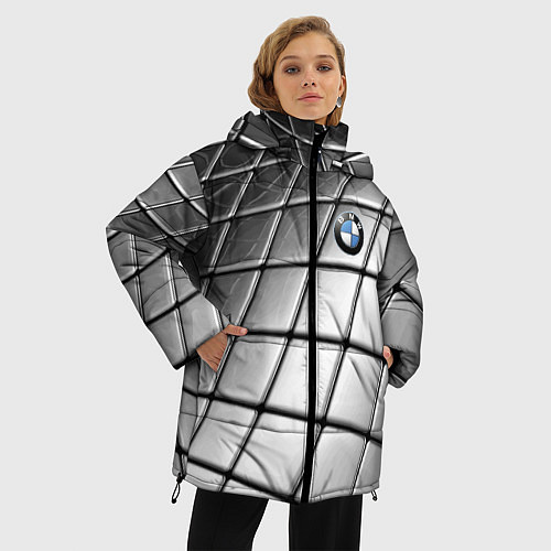 Женская зимняя куртка BMW pattern 2022 / 3D-Черный – фото 3