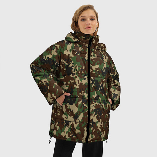 Женская зимняя куртка Камуфляж Излом / 3D-Черный – фото 3
