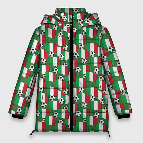 Женская зимняя куртка Италия футбол / 3D-Красный – фото 1