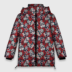 Куртка зимняя женская Skulls & roses, цвет: 3D-красный