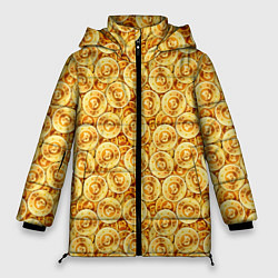 Куртка зимняя женская Золотые Биткоины, цвет: 3D-светло-серый