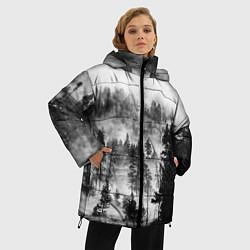 Куртка зимняя женская ТУМАННЫЙ ЛЕС - ТЕМНЫЙ ЛЕС, цвет: 3D-светло-серый — фото 2