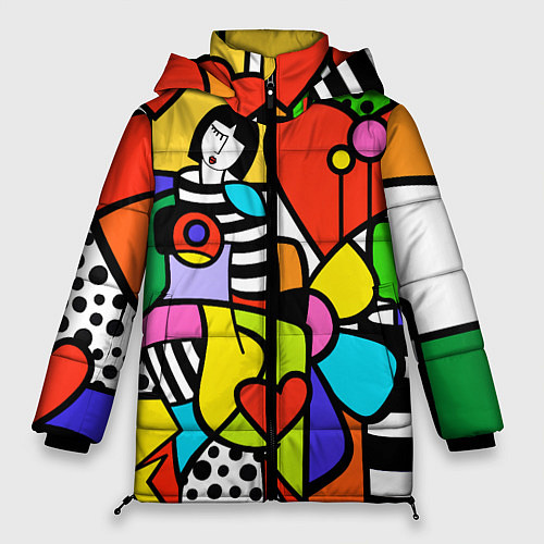 Женская зимняя куртка Romero Britto - valentines day / 3D-Красный – фото 1