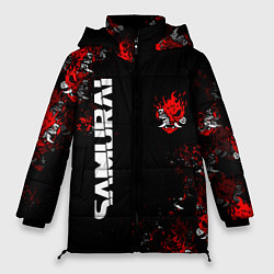 Куртка зимняя женская КИБЕРПАНК 2077 SAMURAI CYBERPUNK 2077, цвет: 3D-красный