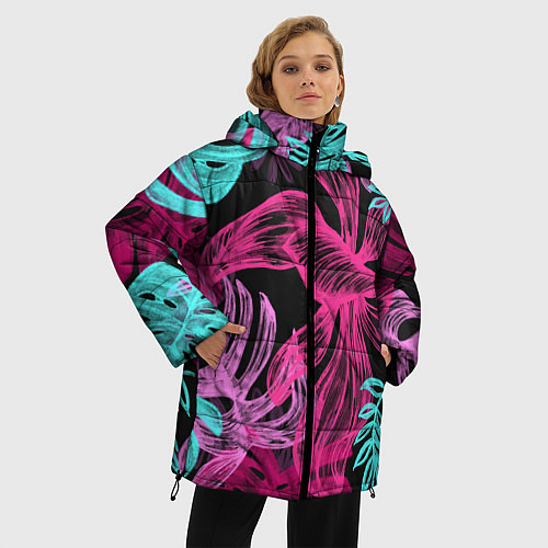 Женская зимняя куртка Папоротниковый неон / 3D-Черный – фото 3