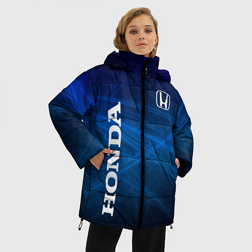Женская зимняя куртка Honda - Blue / 3D-Черный – фото 3