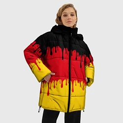 Куртка зимняя женская Флаг Германии потёки, цвет: 3D-светло-серый — фото 2