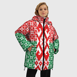 Куртка зимняя женская Белоруссия Обережные Узоры Алатырь, цвет: 3D-светло-серый — фото 2