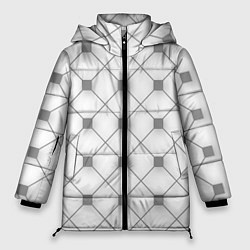 Куртка зимняя женская Геометрия квадрат, цвет: 3D-красный