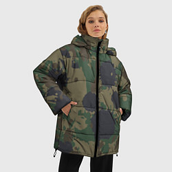 Куртка зимняя женская Камуфляж брызги красок, цвет: 3D-черный — фото 2