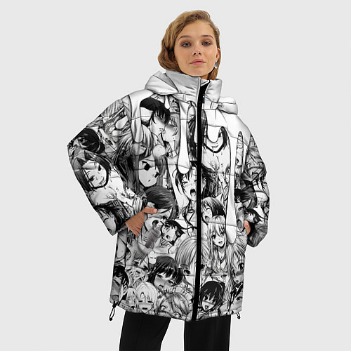 Женская зимняя куртка АХЕГАО - AHEGAO ПОДТЕКИ / 3D-Черный – фото 3