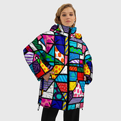Куртка зимняя женская Ромеро Бритто красочный узор, цвет: 3D-красный — фото 2