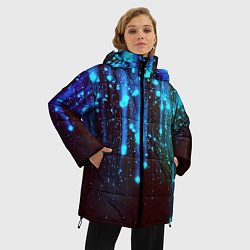 Куртка зимняя женская Звездопад Звёздный дождь, цвет: 3D-черный — фото 2