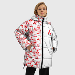 Куртка зимняя женская Mitsubishi Mini logo Half pattern, цвет: 3D-черный — фото 2