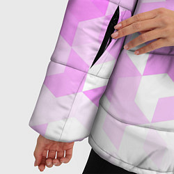 Куртка зимняя женская 3D ромб розовый, цвет: 3D-светло-серый — фото 2